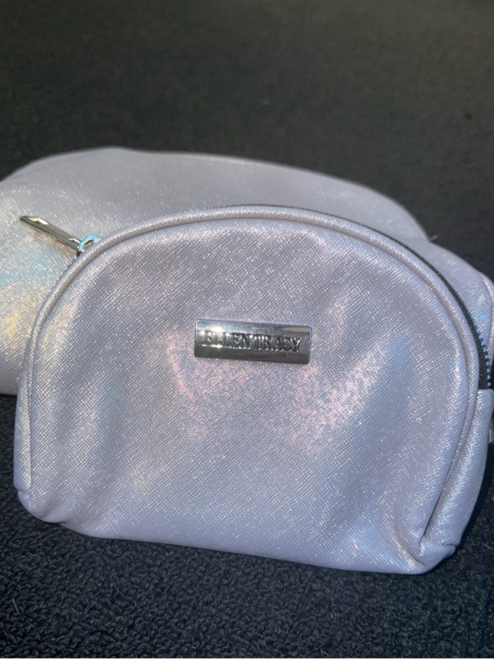 Betsey Johnson Iridescent Lavender Cosmetic Bag